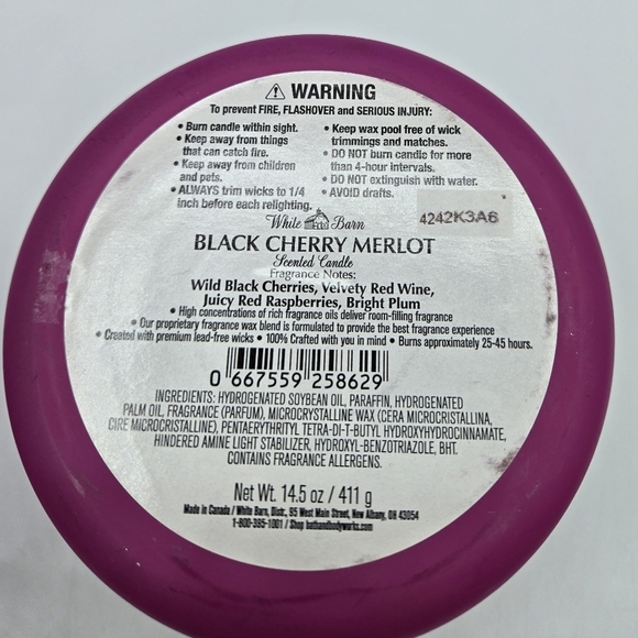 Bath and Body Works Black Cherry Merlot 3 wick Candle - Picture 3 of 4